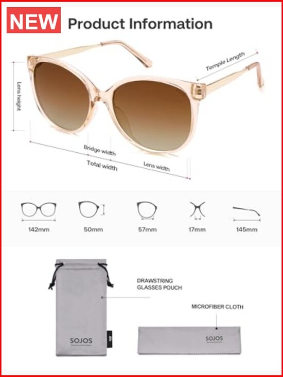 Unisex Oversized Round Polarized Sunglasses UV400 Protection Trendy Shades main image 4